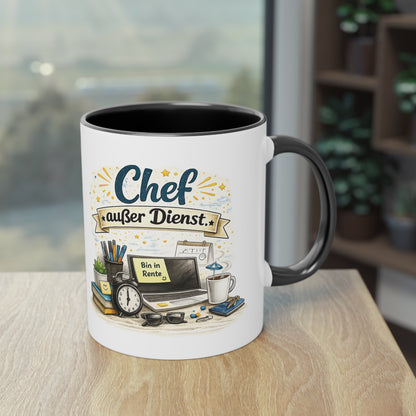 Tasse „Chef außer Dienst“ ☕📋🎉