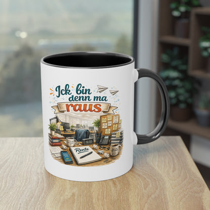 Tasse „Ick bin denn ma raus – Rente Edition“ ☕📋🎉