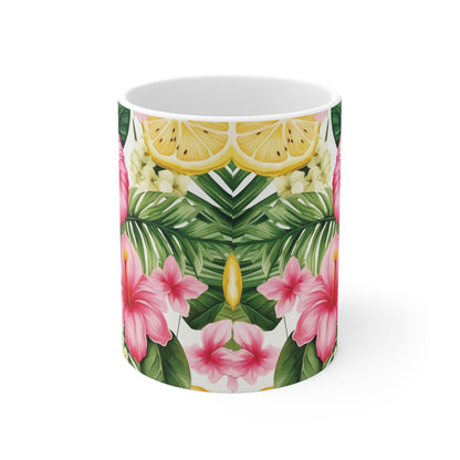 Tropische Blumen Tasse – Stilvolle Kaffee Tasse mit floralem Sommer-Design für exotische Wohlfühlmomente
