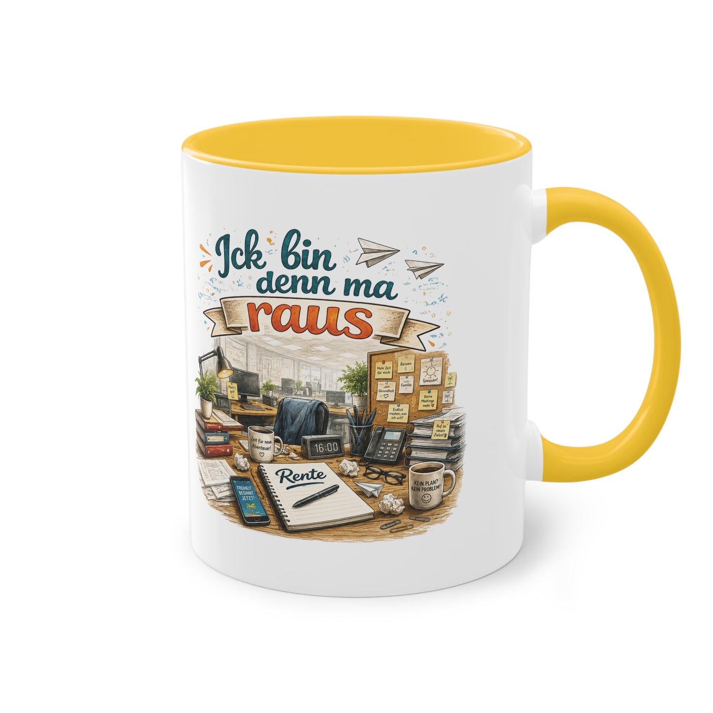 Tasse „Ick bin denn ma raus – Rente Edition“ ☕📋🎉