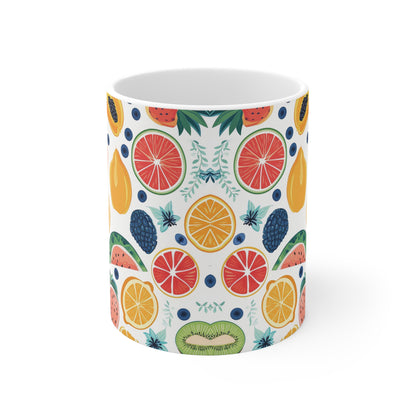Früchte Tasse Sommer – Farbenfrohe Kaffee Tasse mit fruchtigem Design für gute Laune im Alltag
