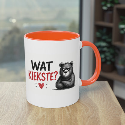 Tasse „Wat Kiekste?“ – Berliner Schnauze mit Humor ☕🐻