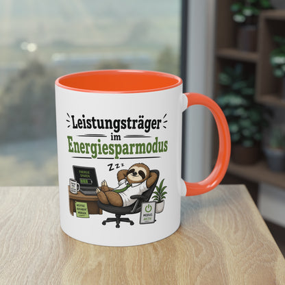 Tasse „Leistungsträger im Energiesparmodus“ – Lustige Bürotasse mit Faultier-Motiv