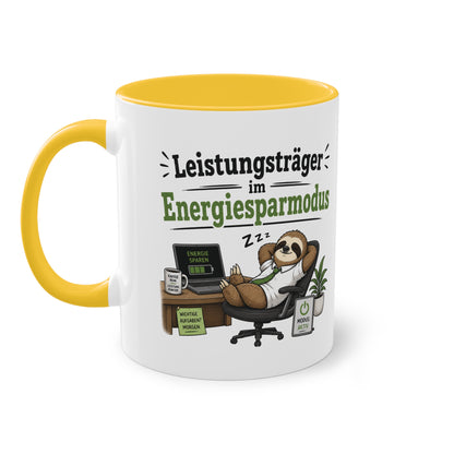 Tasse „Leistungsträger im Energiesparmodus“ – Lustige Bürotasse mit Faultier-Motiv