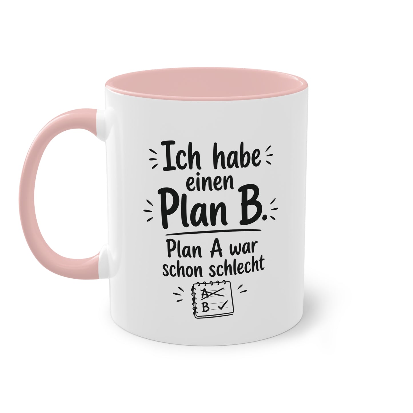 Tasse „Ich habe einen Plan B. Plan A war schon schlecht.“ – Für alle mit Humor und Improvisationstalent