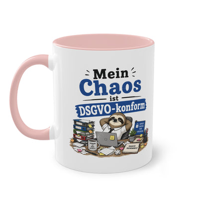Tasse „Mein Chaos ist DSGVO-konform.“ – Lustige Bürotasse mit Humor