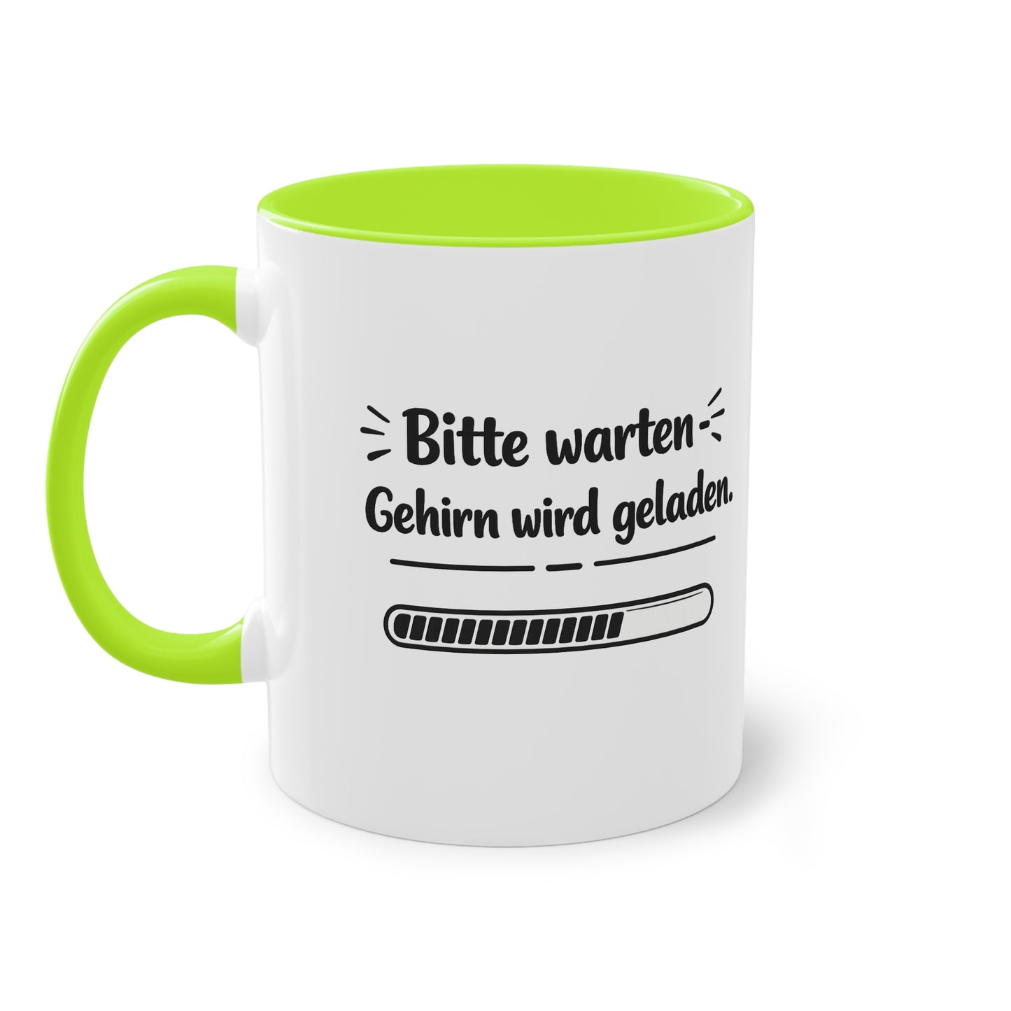 Tasse „Bitte warten. Gehirn wird geladen.“ – Lustige Bürotasse mit Humor