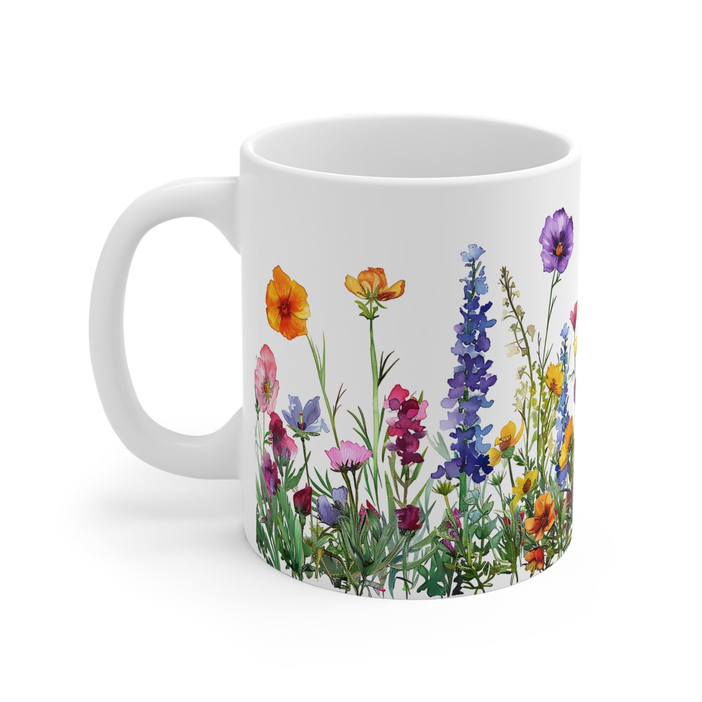 Personalisierte Wildblumen Tasse – Dein Name inmitten einer blühenden Blumenwiese