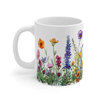 Personalisierte Wildblumen Tasse – Dein Name inmitten einer blühenden Blumenwiese