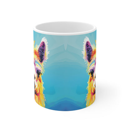 Farbenfrohe Alpaka-Tasse – Modernes Pop-Art Design 🦙🎨✨