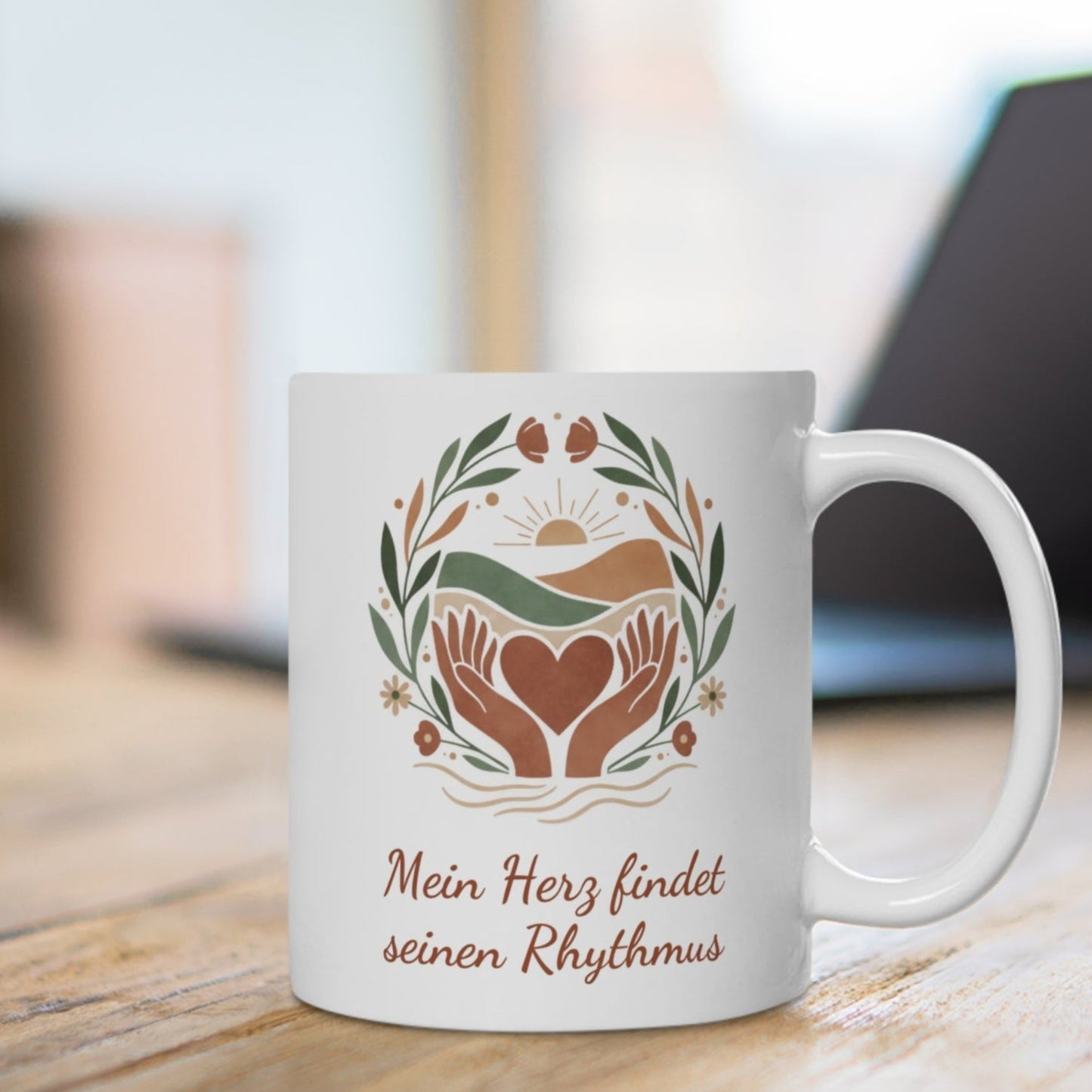 Mein Herz findet seinen Rhythmus Tasse | Achtsamkeits-Becher Herz