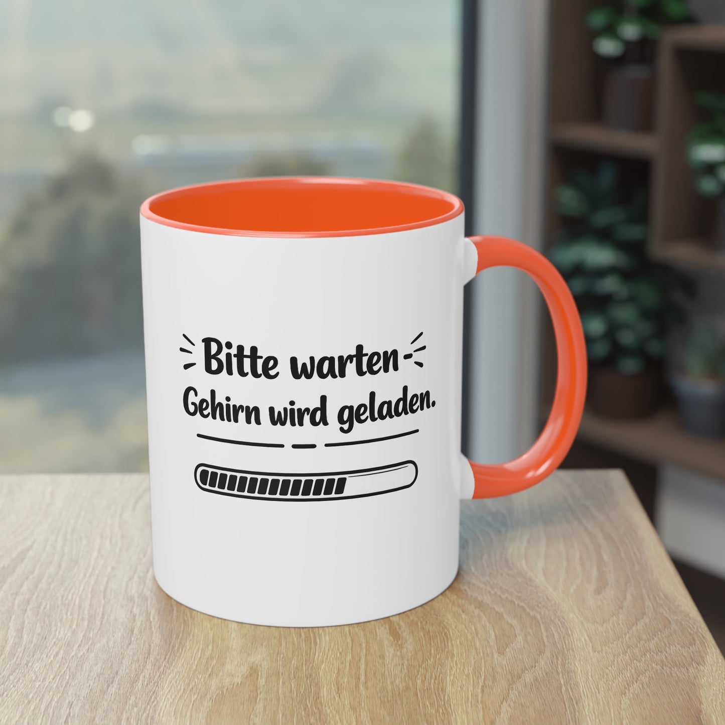 Tasse „Bitte warten. Gehirn wird geladen.“ – Lustige Bürotasse mit Humor
