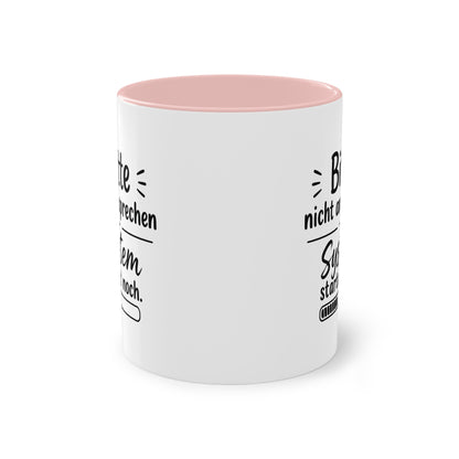 Tasse „Bitte nicht ansprechen. System startet noch.“ – Lustige Bürotasse mit Humor